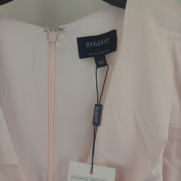 BARDOT - ZARIA MIDI DRESS IN SOFT PINK, US 8 - Picture 3 of 6